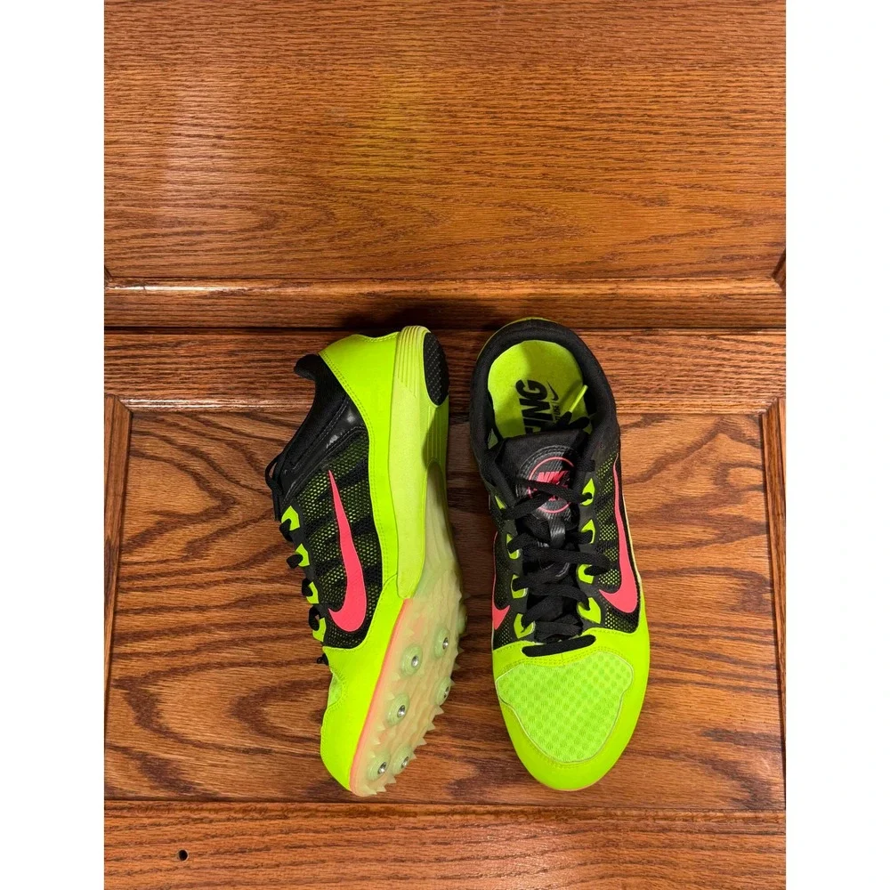 Nike Rival MD 7 Lime Green Black‎ Mid Distance Track Spikes Shoes Women 12